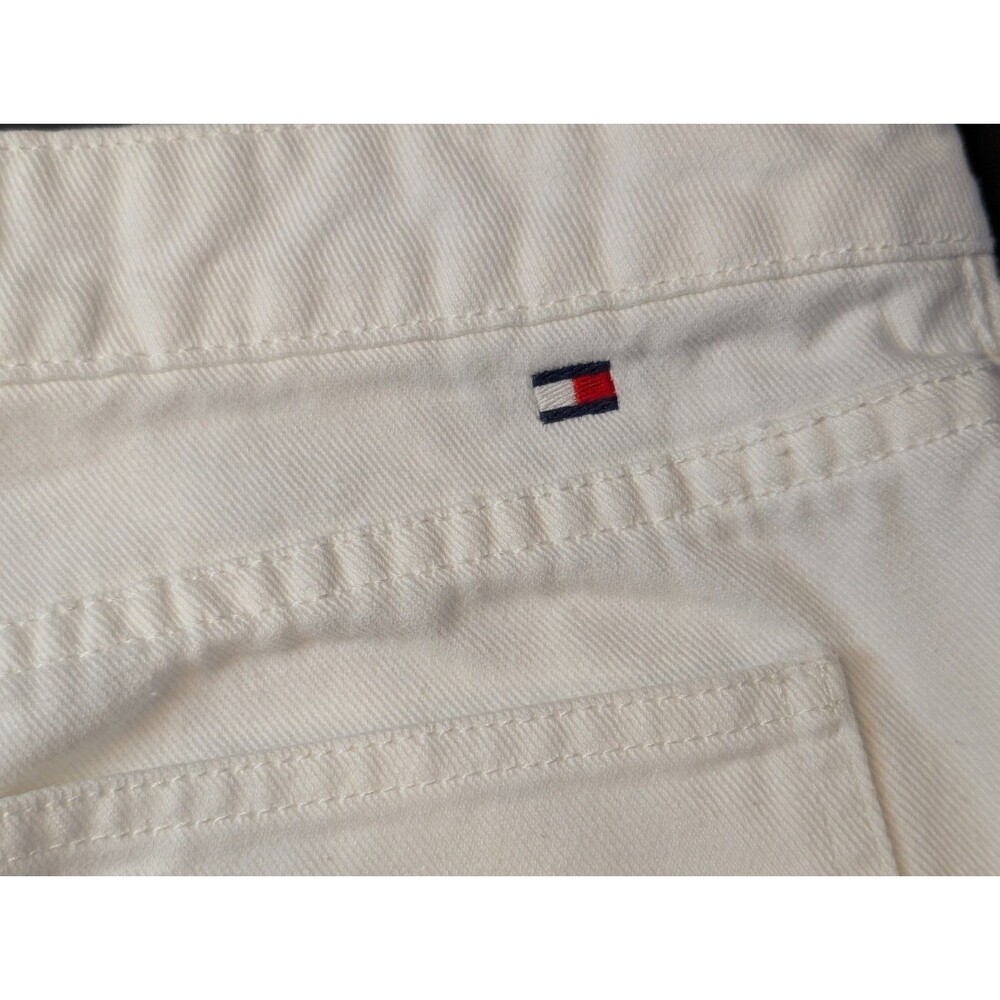 Vintage Tommy Hilfiger Size 6 Women's Cargo Carpenter White Denim Shorts - Picture 5 of 10